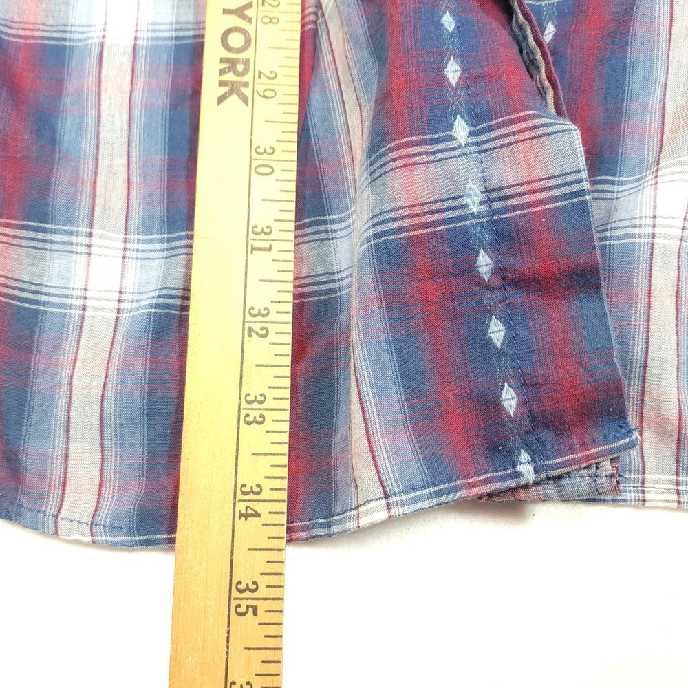 Canyon Guide Outfitters Shirt Mens 2XL Blue Plaid Short Sleeve Western Snap - Picture 9 of 9